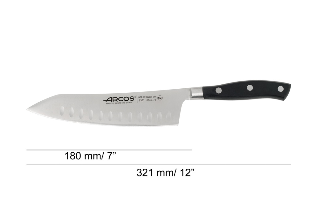 CUCHILLO SANTOKU (CON ALVEOLOS)